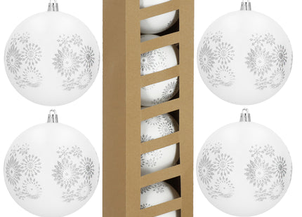 Kerstballen | 4 Stuks | 10 cm | Wit