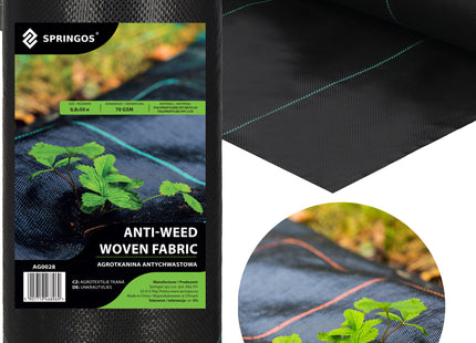 Worteldoek - Anti -Onkruid - Beschermfolie - 70g - 0,8X50 M - Zwart