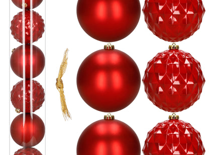 Kerstballen | 6 Stuks | 15 cm | Rood