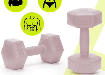 Dumbbell Set - 2 KG - Roze - Oefengewichten