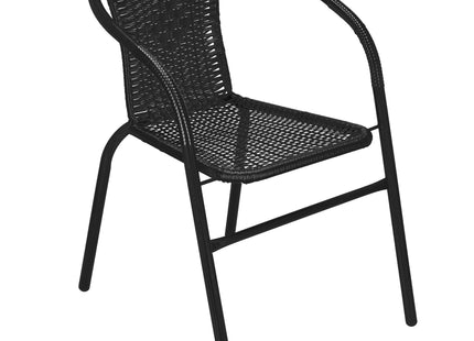 Springos Tuinstoel | Tuinstoelen | Tuinstoel Buiten | Metaal | Textielgaas |  Zwart | 130 kg