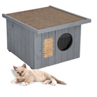 Kattenhuis - Geïsoleerd - Voor Buiten - Weersbestendig - 58 X 49,5 X 36 CM - Grijs