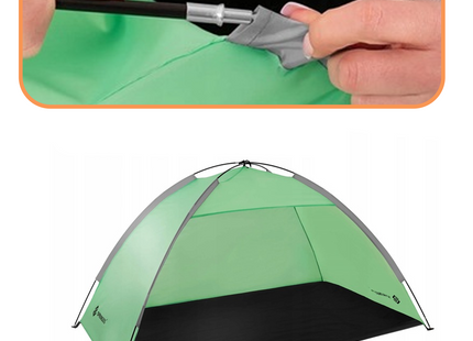 Strandtent | Tuintent | UV Filter | Inclusief Draagtas | 120 x 210 x 112 cm | Polyester | Polyethyleen | Groen | Zwart | Grijs