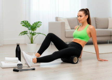 Foam roller - Triggerpoint massage - Massage roller - 33 CM - Medium Hard - Zwart