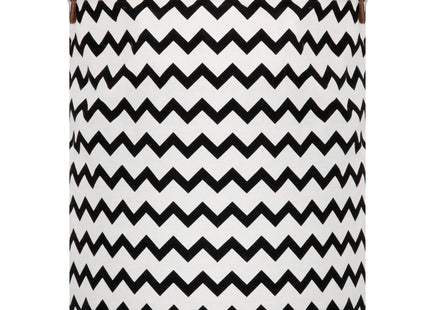 Opbergmand - Speelgoedmand - Kledingmand - Organizer - Handvatten - Zigzag Patroon - Zwart - Wit