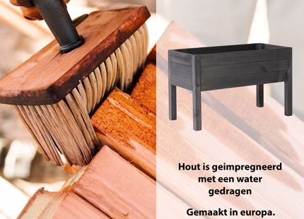 Kweekbak - Plantenbak - Moestuin - Planten - Hout - Geïmpregneerd - Rechthoekig - Grijs - 80 x 40 x 50 Cm