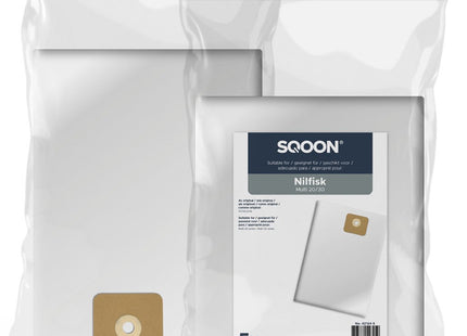 SQOON® Stofzuigerzakken - Geschikt voor Nilfisk Multi 20 / 30 - 5 Stuks