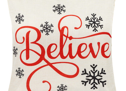 Sierkussenhoes | Kussenhoes | Kussensloop | Woonaccessoires | 40 x 40 cm | 4 Stuks | Kerstpatronen | Rood/Wit