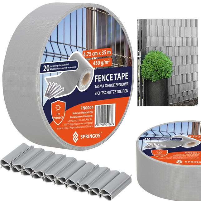 Vlechtband | Privacyfolie | Vlechtband Voor Tuinafsluiting | PVC | 35 m | 450 g/m² | Grijs