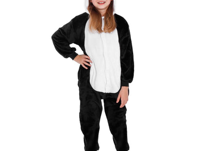 Onesie Kinderen | Panda | Maat 120/130 | Zwart/Wit