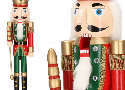 Notenkraker Kerst | 61 cm | Groen/Rood/Goud/Zwart