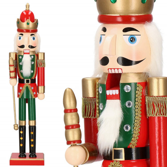 Notenkraker Kerst | 61 cm | Groen/Rood/Goud/Zwart