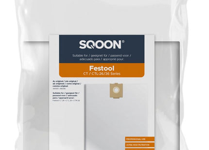 SQOON®  Stofzuigerzakken PRO Geschikt voor Festool CTL-26 / CTL-36 HF – 5 Stuks