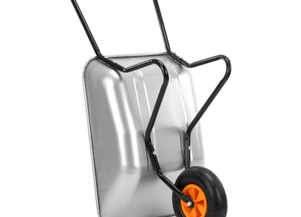 Kruiwagen | Kruiwagenwiel | 120L | 100kg Draagvermogen | Zilver/Oranje