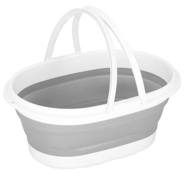 Wasmand | Opvouwbare Wasmand | 12L | Grijs/Wit