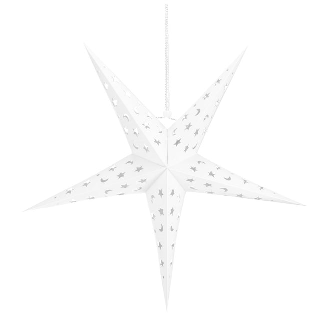 Kerst Ster | Papier | Opvouwbaar | 25 cm | Wit