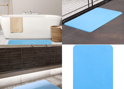 Badmat | Douchemat | Diatomiet | 60 x 40 x 0,9 cm | Blauw