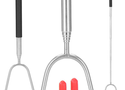 Telescopische BBQ Vork - Grillvork - BBQ -  Zilver - Uitschuifbaar - Metaal - Kunststof - 85,5 Cm