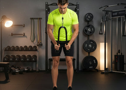 Triceps Touw | Triceps Rope | Roeigreep | Fitness Accessoires | Zwart