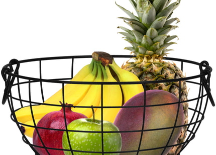 Fruitmand - Metalen Mand - Zwart - 28x15 cm