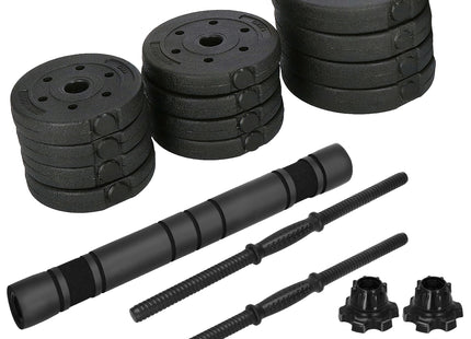 Dumbellset - 20 KG - Halter Verlengstuk - Verstelbaar - Complete Set - Thuis Sporten - Zwart