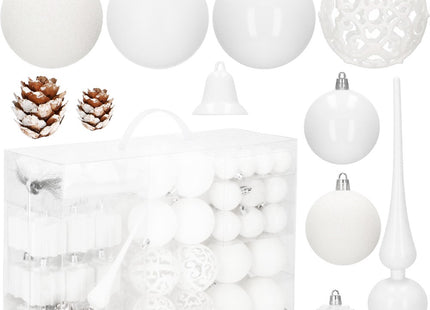 Kerstballen & Piek | 101 Stuks | Wit