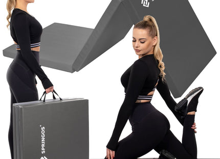 Fitnessmat | 3 Delig | 180 x 60 x 5.5 cm | Grijs Tinten
