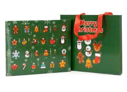 Springos® Adventskalender met Sieraden – 24 Vakjes met 22 Kerstbedeltjes en 2 Armbanden – DIY Sieradenset