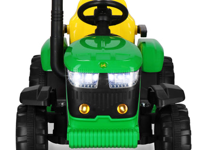 Elektrische Tractor - Elektrische Trekker - 12 V Accu -  Aanhanger - Trailer -  Aangedreven - Afstandsbediening - Kunststof - Metaal - Zwart - Groen