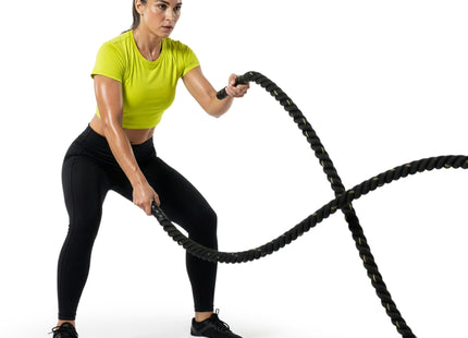 Battle Rope - 9 Meter - Inclusief Hoes - 6.2 KG - Zwart