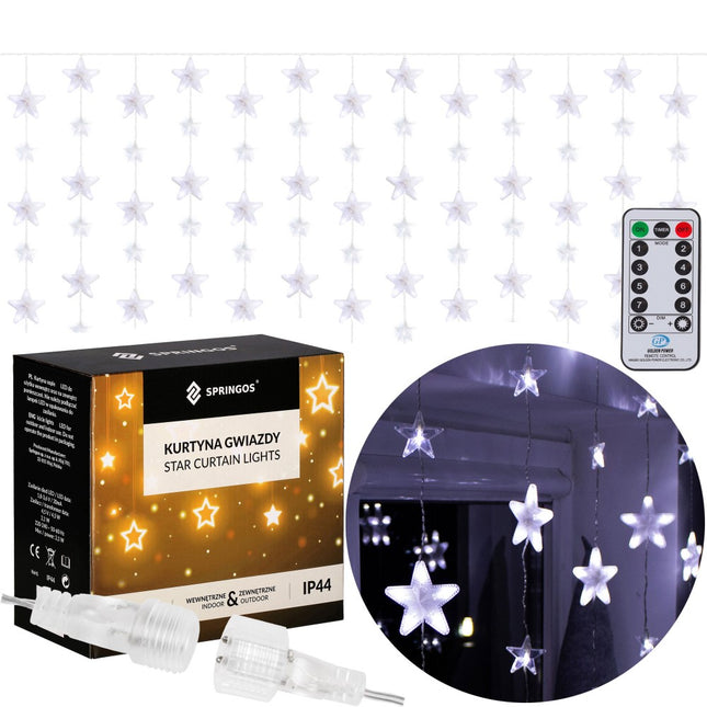Kerstverlichting Sterrengordijn | Koel Wit | 2 m | 136 Led's