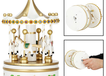 Draaimolen | Muziekdoosje | Carrousel | Goud/Wit