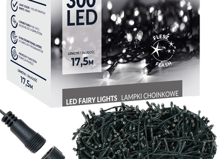 Kerstboomverlichting | met 300 LED Lampjes | 15 M | Koud Wit | Flits