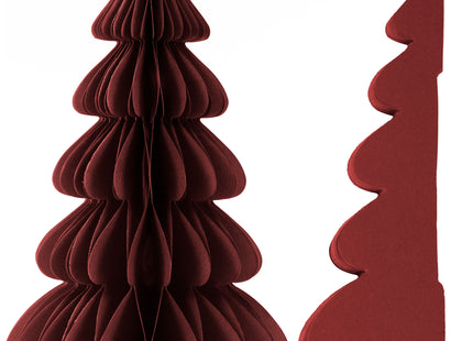 Papieren Kerstboom 30 cm – Bordeauxrood – Opvouwbare Kerstdecoratie met Magnetische Sluiting – Tafeldecoratie – 3D