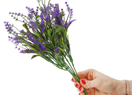 Kunstbladeren - Lavendel - Boeket - 5 Takken - Paars - 35 cm
