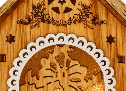 Kersthanger | Kerstversiering | Kerstboomhanger | Lichtgevend | Huis | Bel | 9 cm