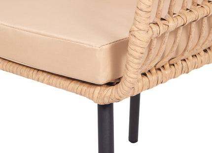 Tuinset - 3 Delig - Stoelen - Tafel - Rotan - Beige