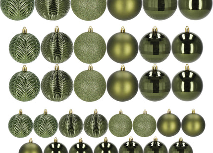 Kerstballen | 33 Stuks | 8/6/4 cm | Groen