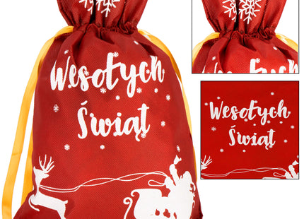Kerstzak | Cadeautas | Pools | Rood/Wit