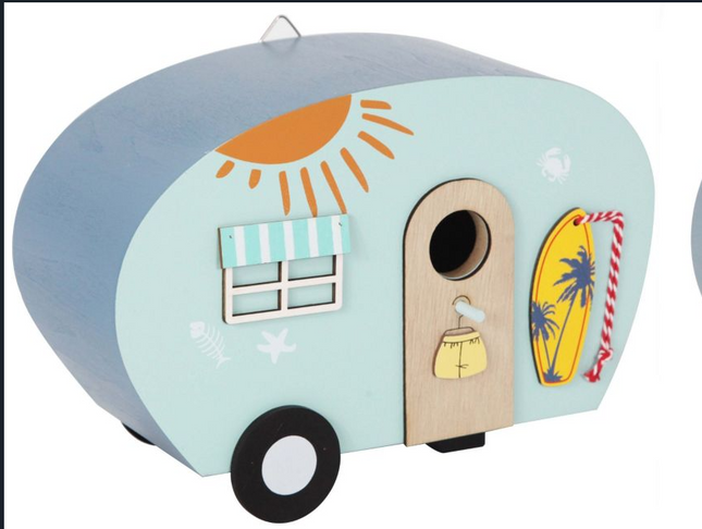 Vogelhuis - Vogelvoederplek - Staand - Camper - Vakantie - Meerkleurig - 23,5 x 10 x 16,5 cm