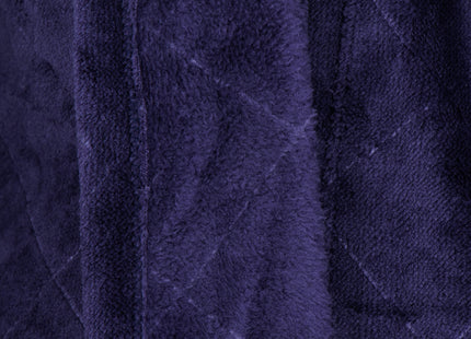 Badjas - Fleece - Marineblauw - Capuchon - Riem - Maat L/XL