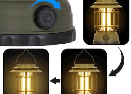 Campinglamp - Zonne - Energie - Led - Powerbank - Grijs/Zwart
