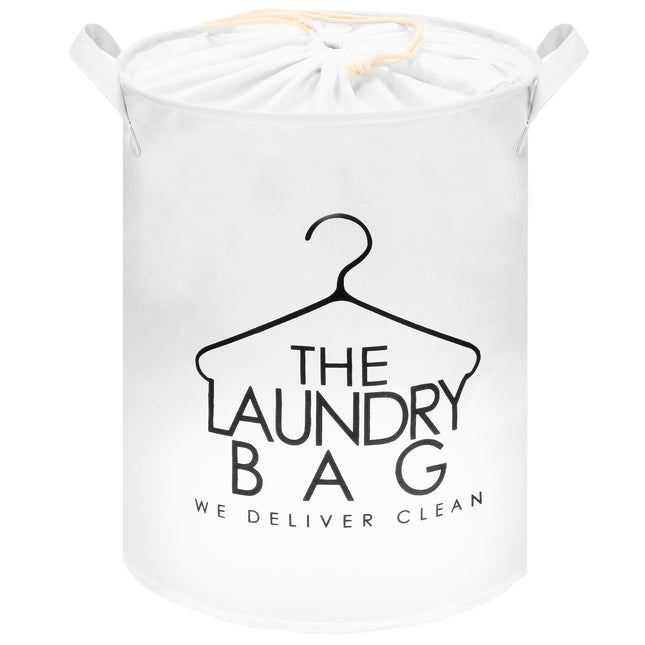 Wasmand - Opbergmand - Kledingmand - Organizer - Handvatten - Laundry Bag - Zwart - Wit