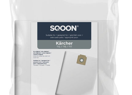 SQOON® Stofzuigerzakken 5 stuks Geschikt voor Kärcher T12 / T15 / T17 - High Filtration - Vervangt modellen 6.904-312, 6.904-315, 6.907-017, 6.907-019 - Voor industrieel gebruik