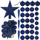 Kerstballen & Piek | 33 Stuks | 5/6/8 cm | Marineblauw