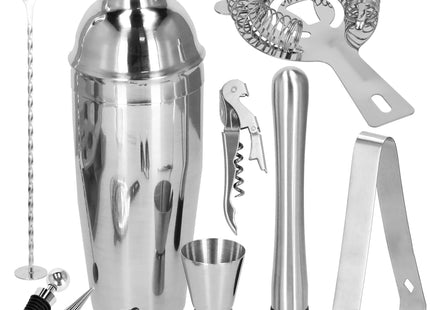 Cocktail Set | 12-Delige Cocktail Shaker Set | RVS | Zilverkleurig