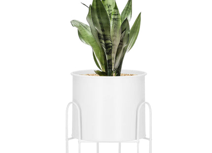 Staande Bloempot | Plantenbakken | Bloempothouder | Metaal Wit | 21 cm