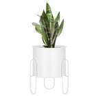Staande Bloempot | Plantenbakken | Bloempothouder | Metaal Wit | 21 cm