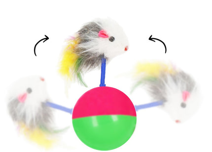 Kattenspeeltjes | Kattenspeelgoed | Bal met Muis | Multicolor
