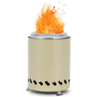 EdenOutdoor® Tafelhaard - Rookloze Tafelhaard - Rookloze Vuurkorf - Pellet & Hout - 19,5 x Ø14,5 CM - Beige